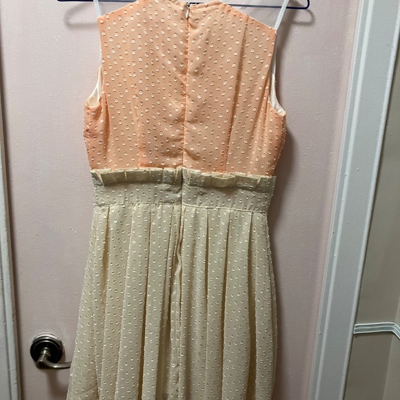 Peach Cream Polka Dot Dress - Picture 2 of 2